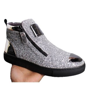 Botas nuevas y brillantes para hombre, zapatos de cuero para estilistas, botines para hombre, zapatos casuales de caña alta. - Product Image 4