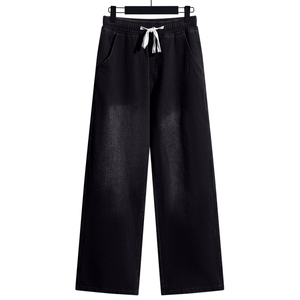 Pantalon en flanelle ample et ample à jambes larges pour hommes, jeans décontractés Denim taille moyenne style droit, design <span class=keywords><strong>de</strong></span> <span class=keywords><strong>rue</strong></span> haute - Product Image 5