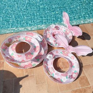 <b>Inflatable</b> Swimming Ring For Children Green Flower Pattern Pool <b>Float</b> Water Toy - Product Image 2