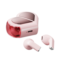 Écouteurs sans fil TWS Oneday OE40 au design cœur, boîtier de charge portable en forme de cœur, micro ENC, casque Bluetooth pour femme, idéal comme cadeau
