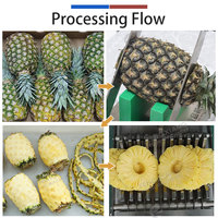 Mesin Pengolah Nanas Skala Kecil Produktivitas Tinggi, Mesin Pengupas Nanas, Pemotong Kepala Ekor, Pengiris Nanas, Kelas Makanan