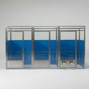 Dayanıklı 304 paslanmaz çelik nefes Modern köpek kulübesi döner besleme sistemi açık kafes - Product Image 1