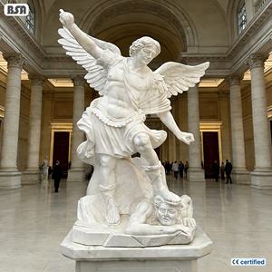 Estatua de escultura de San Miguel de mármol natural Ángel estilo europeo al aire libre para <span class=keywords><strong>iglesia</strong></span> y aplicación en el hogar - Product Image 2