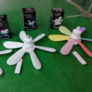 E27 <b>Ceiling</b> Fan Bulb <b>Light</b> 420mm 520mm <b>Remote</b> <b>Control</b> Six Blade Flower Shape LED Fan <b>Light</b> Flush Mount - Product Image 2