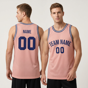 Camiseta de Baloncesto Rosa para Hombre, Sin Mangas, Malla, Nombre del Equipo 00, Impresión Sublimada, Cuello Redondo, Corte Regular, Ropa para Todas las Temporadas - Product Image 3
