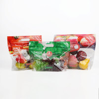 Op Maat Bedrukt Logo Bevroren Voedsel Anti Vernevelen Vers Plastic Rits Fruit Groenten Verpakking Voor Druivenappel Kers