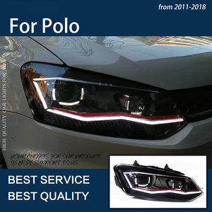Feux de voiture pour Polo 2011-2018 phares à LED DRL antibrouillard clignotant <span class=keywords><strong>phare</strong></span> feux de croisement feux de route projecteur lentille accessoires - Product Image 5