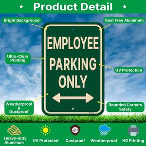 Señal Reflectante de Solo Estacionamiento <span class=keywords><strong>para</strong></span> Empleados - Señal de Aluminio Resistente <span class=keywords><strong>para</strong></span> Estacionamientos <span class=keywords><strong>Comerciales</strong></span> y de Oficinas - Product Image 5