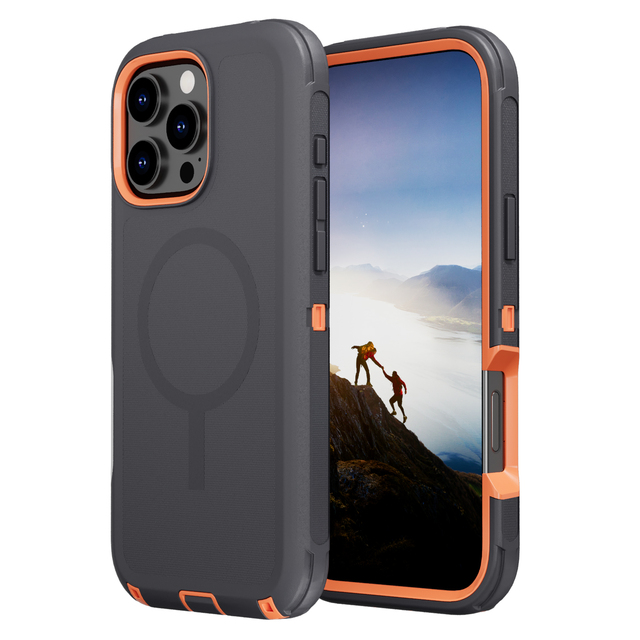 For Ip16 Magnetic All-Inclusive Mobile Phone Case Anti-Shock 3In1 Ruggedised Pc Cover for iphone 16 Pro Max