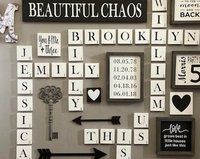 Panneaux muraux en bois pour décoration de la maison, bricolage personnalisable Art déco Design Style Scrabble Plaque murale décorative Plaque cadeau