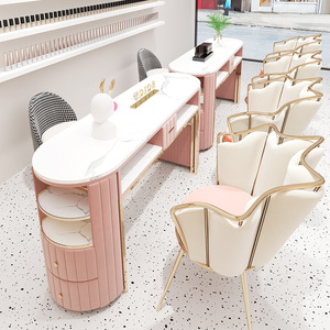 Rolling Massage Pedicure <b>Chair</b> <b>with</b> Manicure <b>Table</b> Nail Salon Furniture Set Spa Pedicure Station Cream Leather Winged Headrest - Product Image 3