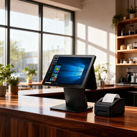 Terminal POS Táctil Ultrafino de Aluminio Negro Mate de 15.6 Pulgadas, Diseño Moderno y Minimalista, Directo de Fábrica, OEM, ODM, Hardware POS Personalizado