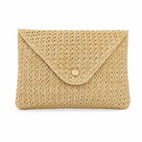 Sac à main en paille tressée naturelle OEM ODM avec logo personnalisé, doublure en toile, fermeture magnétique, sac de plage, vente en gros d'usine