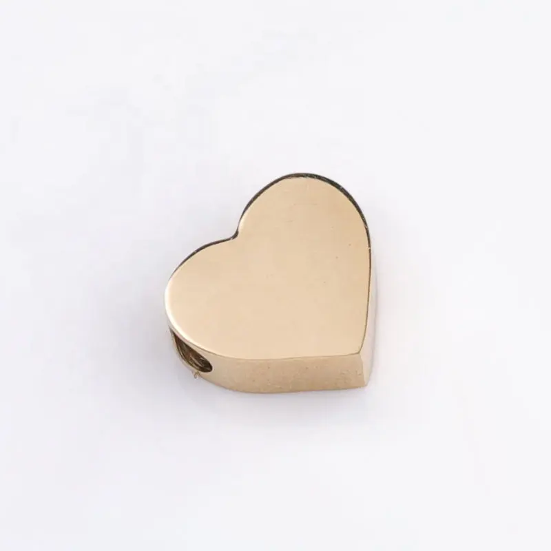 Collana con bracciale fai-da-te con perline a forma di cuore in acciaio inossidabile personalizzato