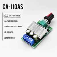 CA-110AS PWM contrôleur de vitesse de moteur à courant continu 12V 24V 10A gradateur de LED en continu régulateur de puissance Module de tension cartes de pilote de moteur
