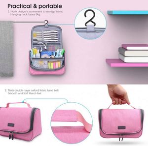 Estuche para Lápices y Bolígrafos de Gran Capacidad, Bolsa para Material Escolar, Caja de Lápices de Tela Oxford con Separación en Seco y Húmedo, Bolsa de Viaje Portátil para Colgar - Product Image 6