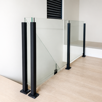 Balustrade minimaliste en verre trempé |   Rampe sans cadre pour balcon, terrasse, escalier |   Colonne en acier inoxydable non perforée
