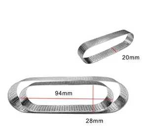 90*255*20ミリメートルHigh Quality Stainless Steel 304 Pastry Perforated Tart Ring Mold