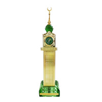 Mosquée musulmane Al-Aqsa en cristal doré Modèle miniature Architecture islamique Artisanat Souvenir Décoration intérieure