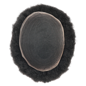 Pelucas de Encaje Completo con Rizo <span class=keywords><strong>Afro</strong></span> para Hombres Negros Unidades de Reemplazo Capilar para Hombres Afroamericanos - Product Image 5
