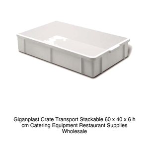 Giganplast <b>Crate</b> Transport Stackable 60 x 40 x 6 h cm Catering Equipment Restaurant Supplies Wholesale - Product Image 2