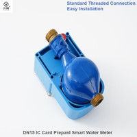 Compteur d'eau intelligent prépayé à carte IC DN15 en laiton, à coupure automatique, avec carte RF, longue durée de vie de la batterie, multi-jets, directement de l'usine