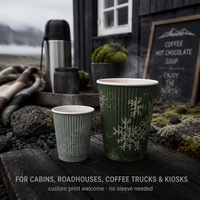 Gobelets en carton ondulé personnalisés avec isolation par canaux d'air pour café chaud et boissons glacées, gobelets de qualité alimentaire