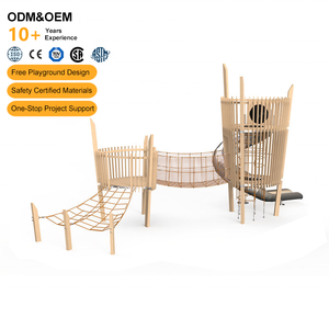 Équipement de terrain de jeu en bois commercial de grande taille, équipement de terrain de jeu extérieur pour enfants et adolescents, grand parc en bois pour enfants - Product Image 1
