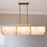 Lustre linéaire moderne minimaliste nordique en laiton et albâtre pour îlot de cuisine, suspension pour table à manger, salon, décoration intérieure