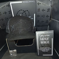 Casquette de baseball streetwear de qualité supérieure, originale, en coton structuré à 5 panneaux, doublée de soie, avec patch métallique croisé et chaîne dorée, motif barbe