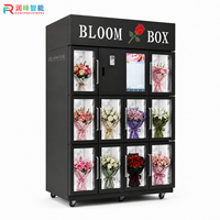 Distributeur automatique de fleurs avec écran tactile, options de paiement multiples et surveillance automatique du stock