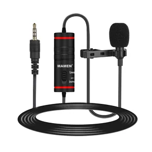 Aluminum body mini portable cilp-on professional podcast lavalier condenser microphone lapel recording mic for camera mobile