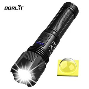 Boruit lanterna retrátil xhp 50, luz led brilhante, 5 modos, zoom retrátil, recarregável, uso externo, aventura portátil, el fenero