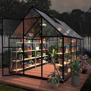 <strong>6</strong> <strong>X</strong> <strong>4</strong> FT Polycarbonate Winter <strong>Greenhouses</strong> for Outdoors with Roof Air Vent, Heavy Duty Walk-in Aluminum Green House - Product Image 4