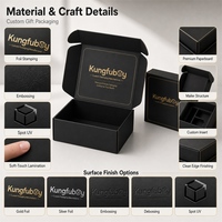 Boîte d'expédition en carton ondulé noir mat personnalisée en gros avec logo en feuille d'aluminium pour coffrets cadeaux de luxe