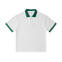 NIEUW Lente/Zomer 240g Piqué Katoenen T-shirt met korte mouwen en opstaande kraag; Heren Trendy Merk Loszittende Casual Ademend poloshirt