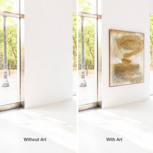 Pinturas y Arte Mural, Pintura al Óleo Hecha a Mano, Abstracta, Texturizada, Estilo Wabi-Sabi, Lienzo Grande para Hotel, con Marco, Tamaño Personalizado, para Sala de Estar - Product Image 3