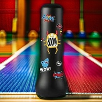 Ensemble complet d'équipements d'entraînement gonflables en PVC pour enfants : Colonne de frappe, Sac de frappe vertical, Sac de sable pour la gestion du stress à domicile