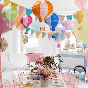 Nicro nueva llegada 12 pulgadas colorido globo de aire caliente forma plegable linterna de papel volador hecho a mano boda fiesta favores Decoración - Product Image 5
