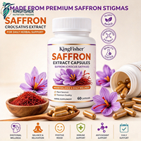 Capsules de Safran Naturel KingFisher Marque Privée pour le Bien-être de l'Humeur, Soin Herbal Quotidien avec Extrait de Crocus Sativus, Fourniture OEM