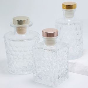 Wholesale Transparent Square Glass for <b>Reed</b> <b>Diffuser</b> <b>Bottle</b> 40ml 90ml 190ml Easy Open End Seal Custom Engraving for Essential Oi - Product Image 4