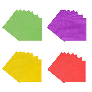 Serviettes en papier colorées carrées jetables, 20 feuilles par paquet, pour fêtes d'anniversaire, décorations de table, respectueuses de l'environnement - Product Image 1