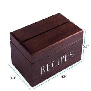 Boîte à recettes en bois vintage 4x6, organisateur de cuisine rustique avec séparateurs, porte-cartes de recettes, bac de rangement pour cartes de cuisine - Product Image 2