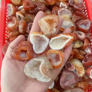 Atacado Boa Qualidade <span class=keywords><strong>Gemstone</strong></span> Healing Crystal Druzy <span class=keywords><strong>Hearts</strong></span> Ágata Vermelha Geode Crystal Heart para Decoração - Product Image 3