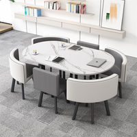 Table et chaises de réunion au design spécial, vente chaude, gain de place, prix de gros, table à manger de luxe sur mesure avec 6 chaises