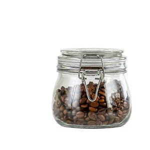 Haute qualité 450 ml fil balle ronde stockage verre alimentaire pot verre <span class=keywords><strong>conserve</strong></span> pot avec couvercle Clip 2000 ml pour épices café - Product Image 1