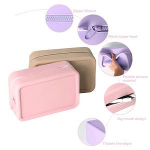 Sac de rangement pour maquillage en silicone écologique, tendance mode, résistant à l'eau, avec fermeture éclair, vente chaude - Product Image 4