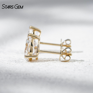 Boucles d'oreilles Starsgem Fine Jewely en or massif 10 carats avec diamants de laboratoire taille poire 1,0 carat - Product Image 2