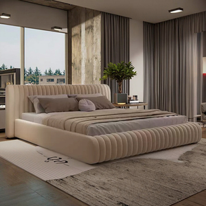 Sang trọng Vua kích thước giường đặt đồ nội thất phòng ngủ, nhà máy lưu trữ bằng gỗ giường ngủ, bọc Hiện Đại Nữ Hoàng kích thước giường đôi khung - Product Image 2