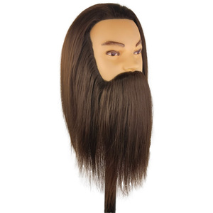 Tête de mannequin professionnelle pour barbier, <span class=keywords><strong>cheveux</strong></span> humains, pour hommes, formation en coiffure, perruque courte, coupe de <span class=keywords><strong>cheveux</strong></span>, barbe - Product Image 2